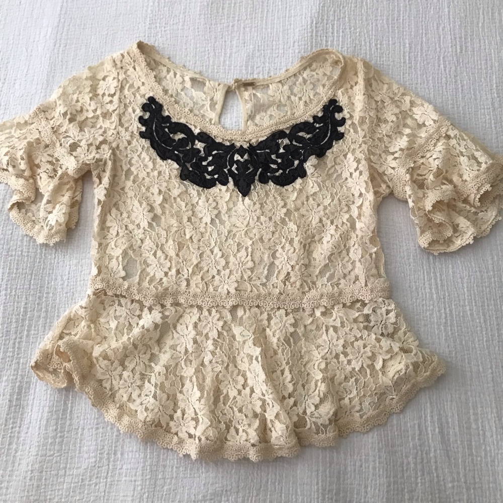 Free People lace peplum S